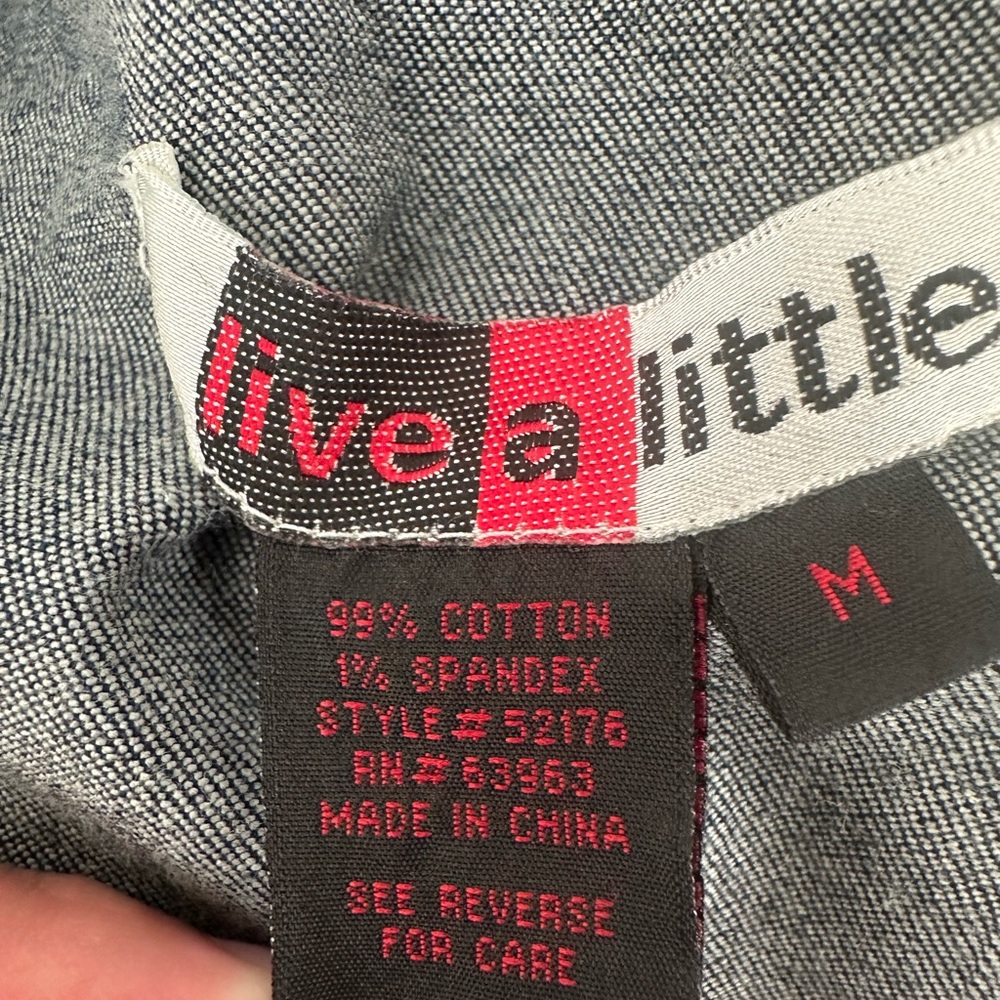 Live a Little Blue Denim Snap Button Shirt - Picture 7 of 7